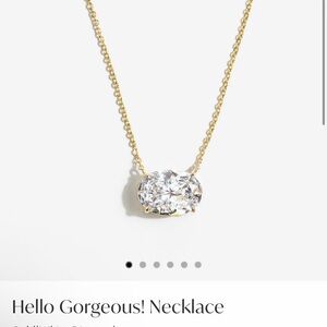 Melinda Maria Gold Necklace with Clear Crystal Pendant